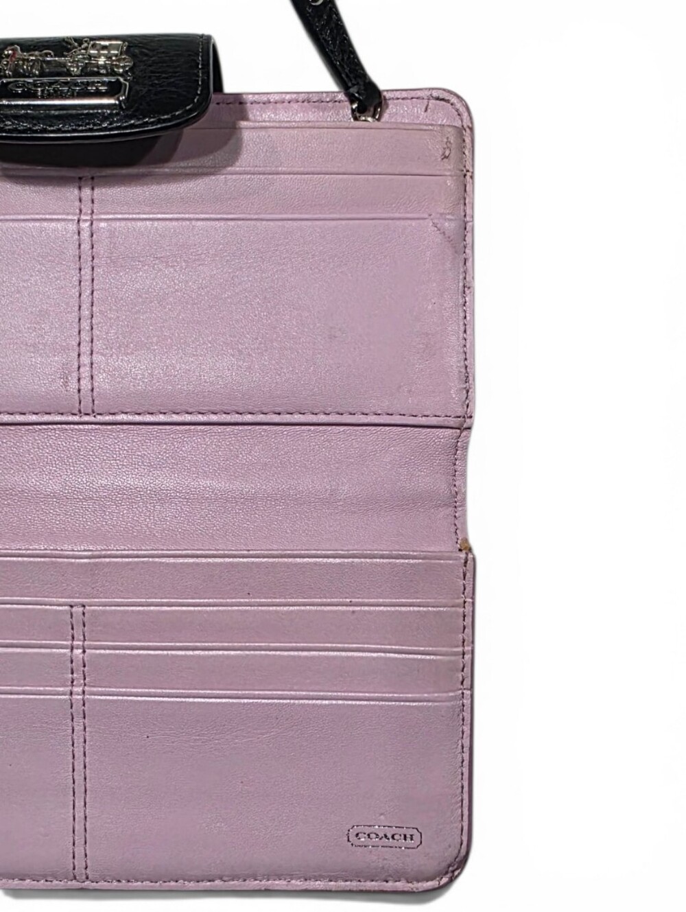 Coach Black Signature Continental Wallet with Logo Plaque, Preowned/Pre Loved - Picture 10 of 16